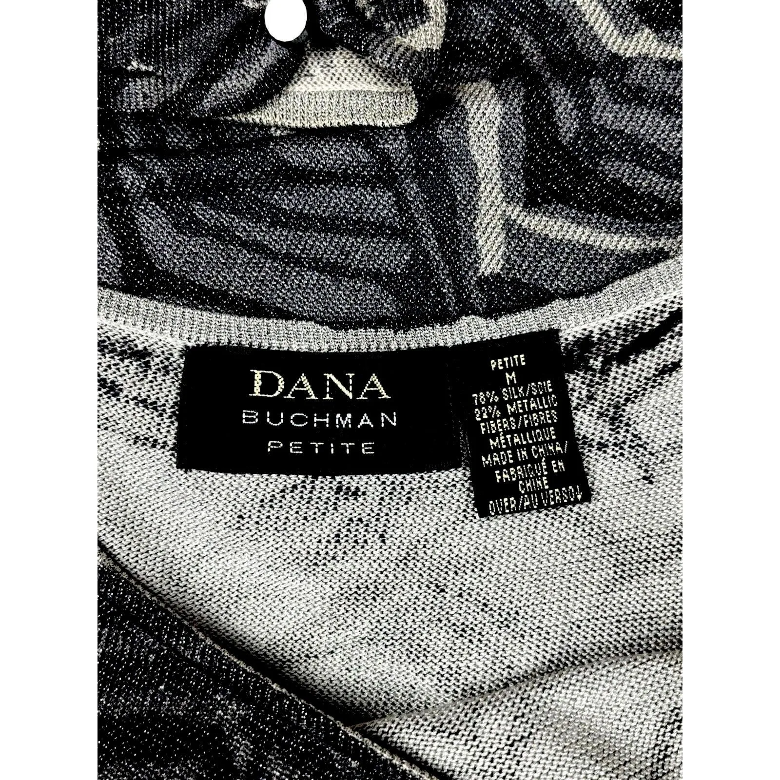 Women's Silk Whimsigoth Office Siren Cardigan Twinset Dana Buchman Size PM - Image 5