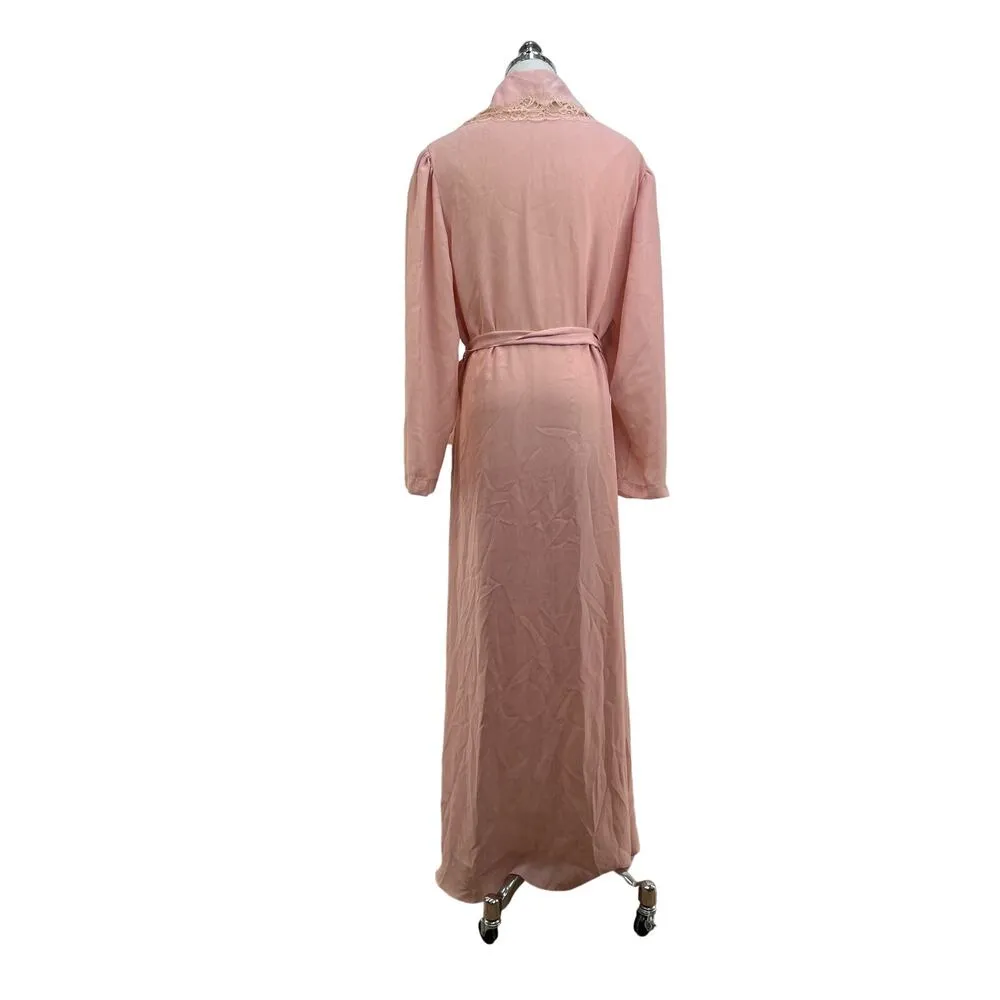 Victoria's Secret Long Pastel Pink Robe Vintage Gold Label - Image 8