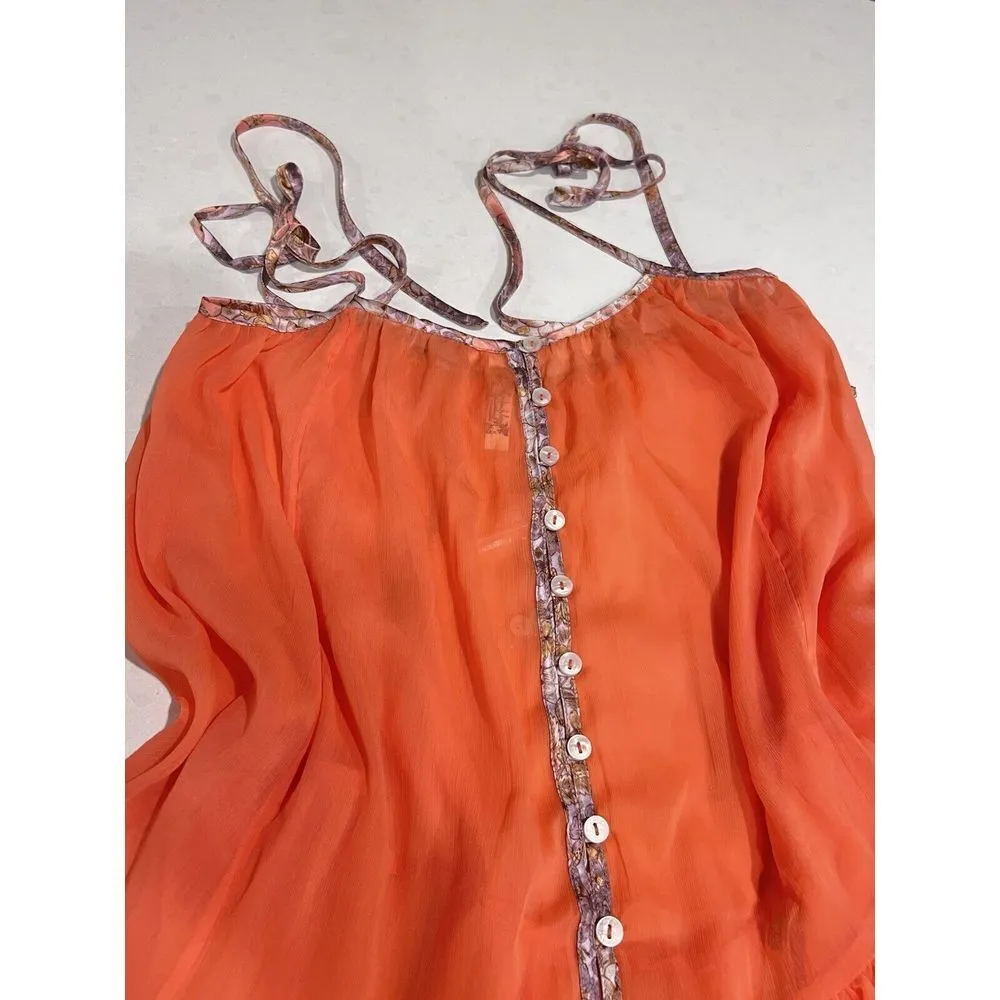 Free People Intimately Bali Sweet Nothing Slip Mini‎ Dress Nightwear XS Coral - Image 6