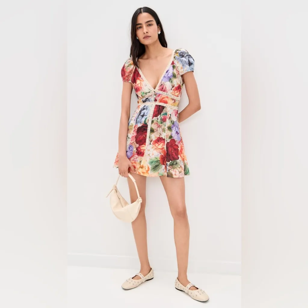 alice + olivia Rose Deep V Lace Detail Mini Dress, Size 4, $495 - Image 3