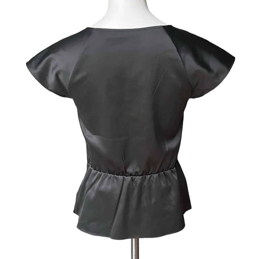 The Limited Dark Gray Twist Front Peplum Blouse, Sz CS - Image 2