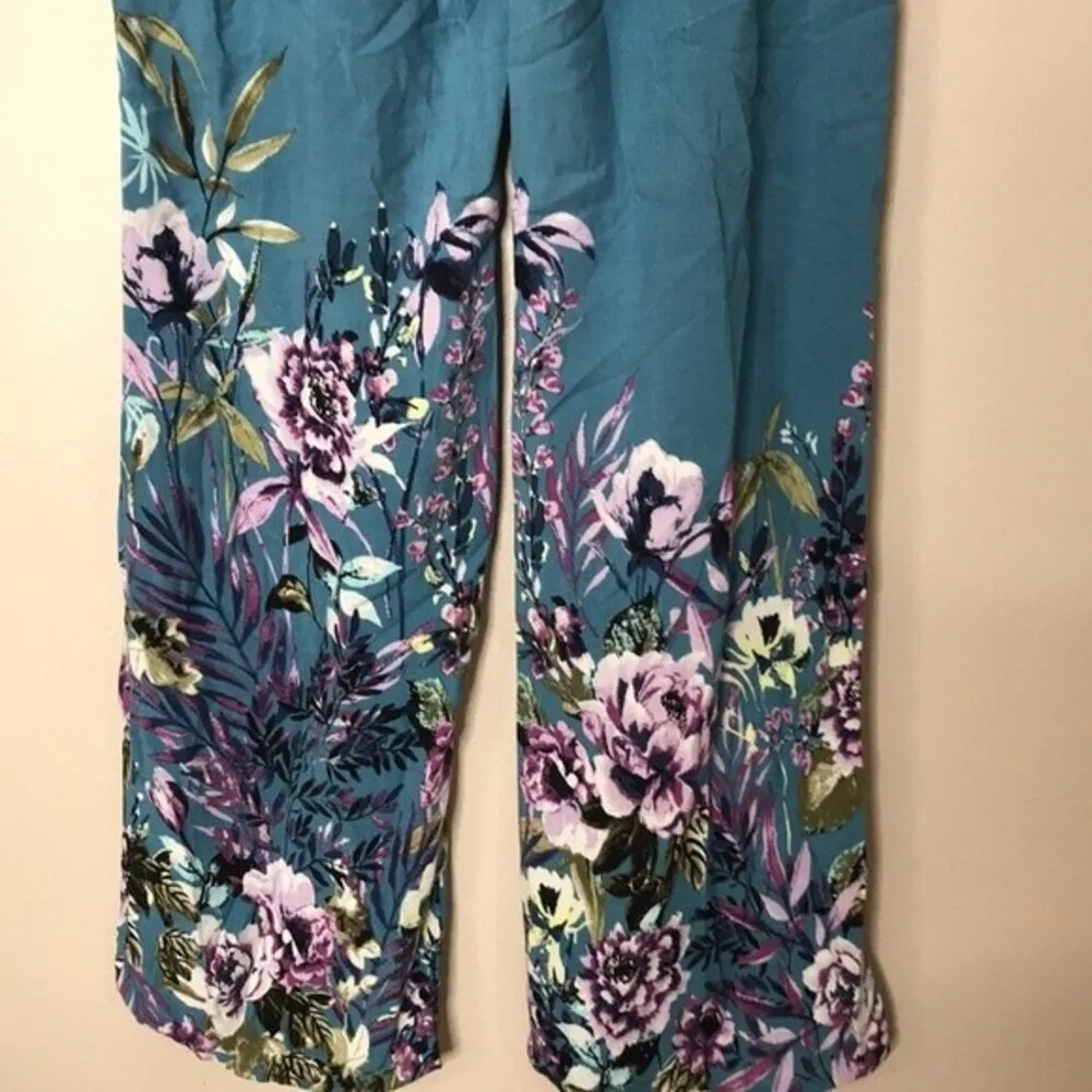 Gypsies and moon dust floral lightweight elastic waist lounge pants size large - Image 9