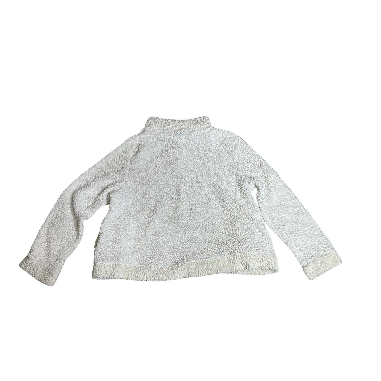 Bearpaw Women's Size XL Cream Shearling 3/4 Button Pullover Sweater Jacket - Image 3