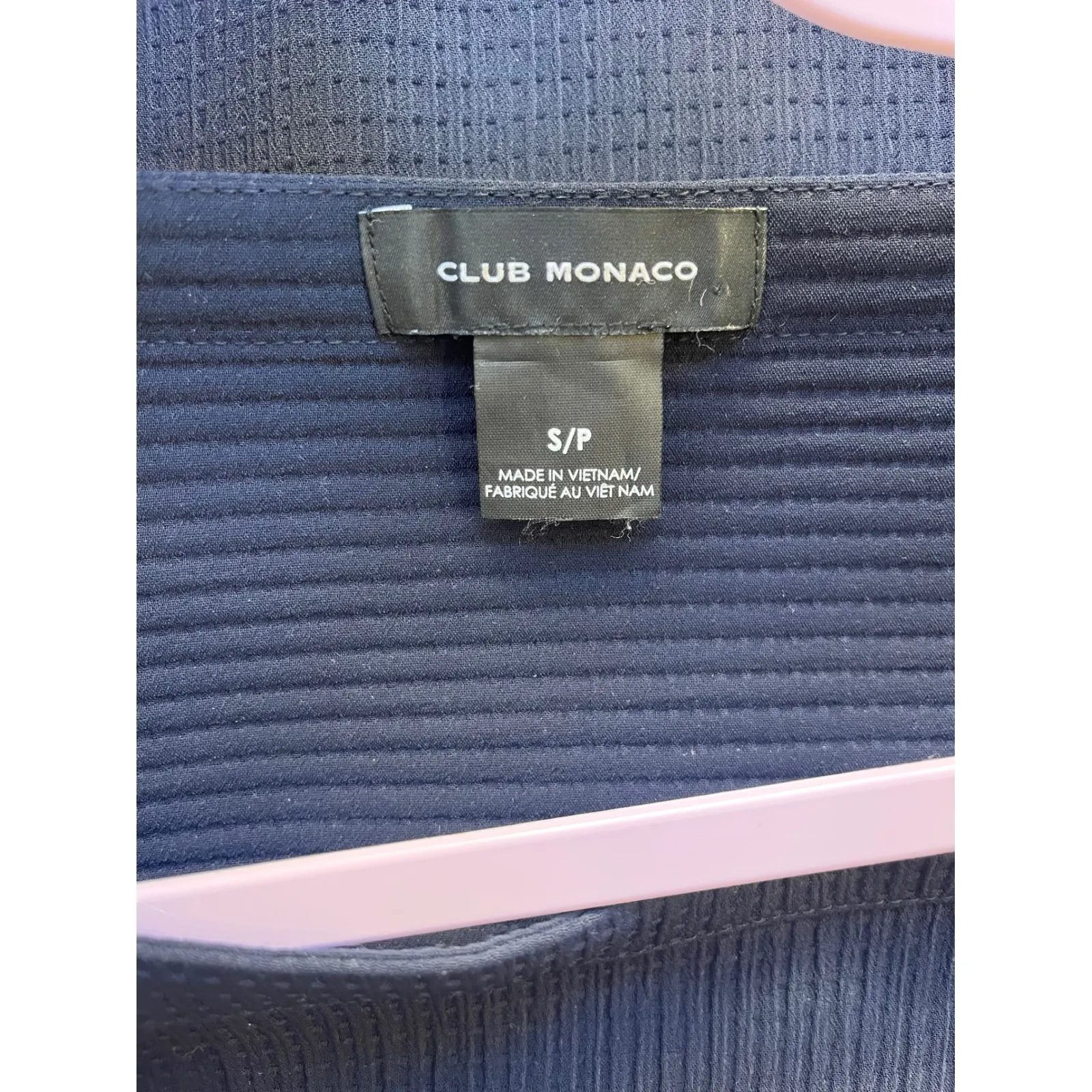 Club Monaco Black Ribbed Square Neck Relaxed Fit 3/4 Sleeve Top Shirt Size S - Image 5