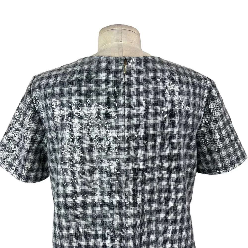 Draper James Collection Sequin Shift Dress Black‎ Gray Silver Size 6 - Image 10