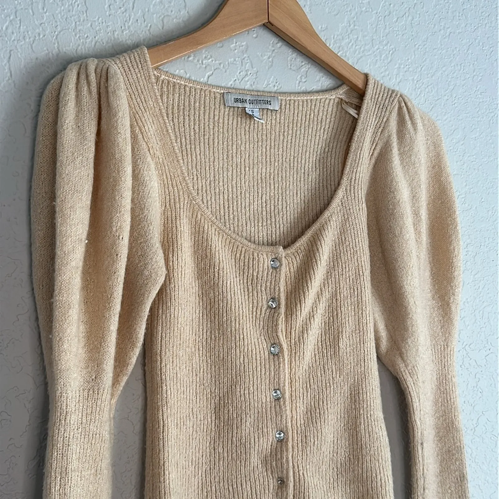 Urban Outfitters Fuzzy Crop Sweater Long Sleeve Jewel Feminine Soft Girl Cozy - Image 2