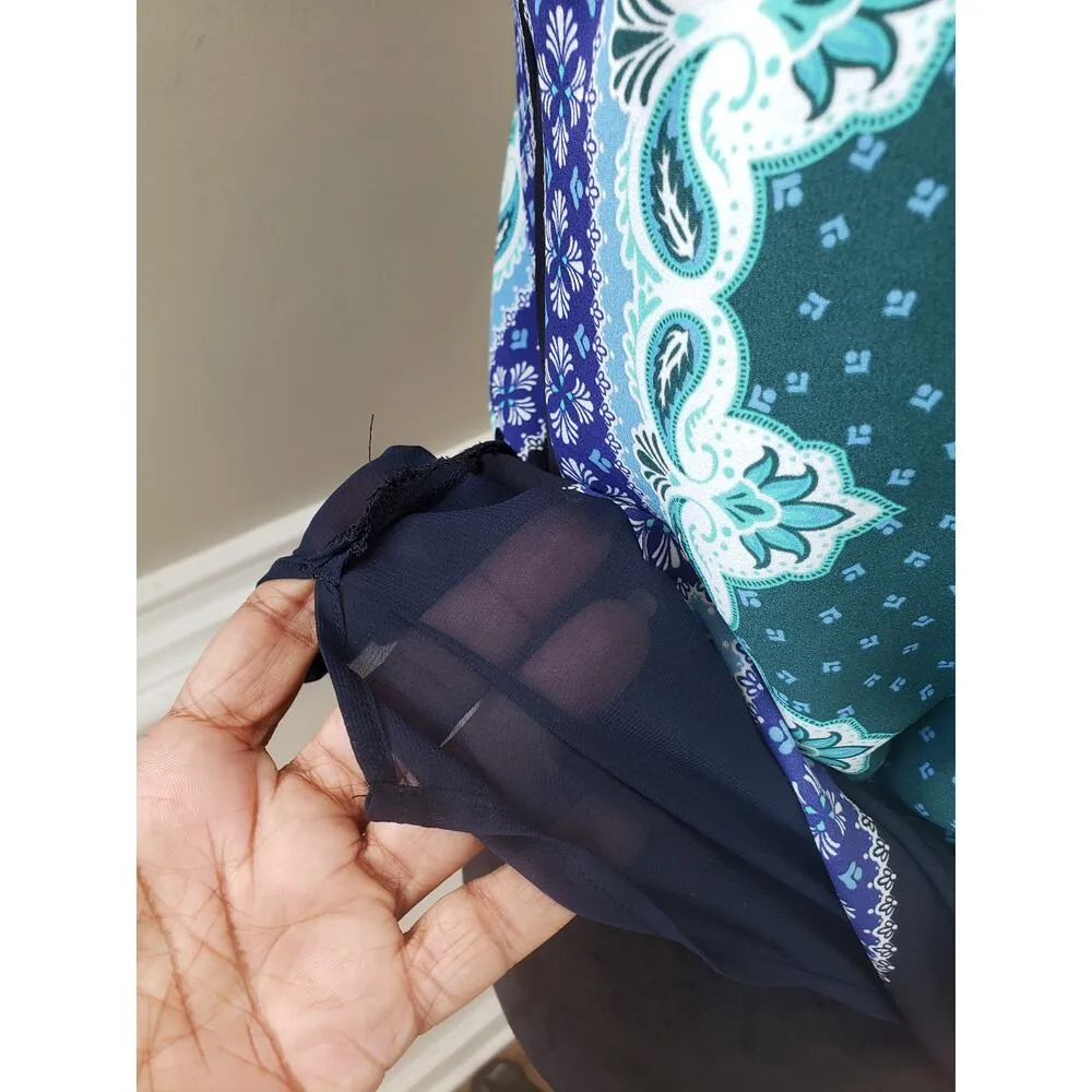 LOFT Bandana Boho Tank Top Women's XS Multi Paisley Print Sleeveless Halter Neck - Image 11