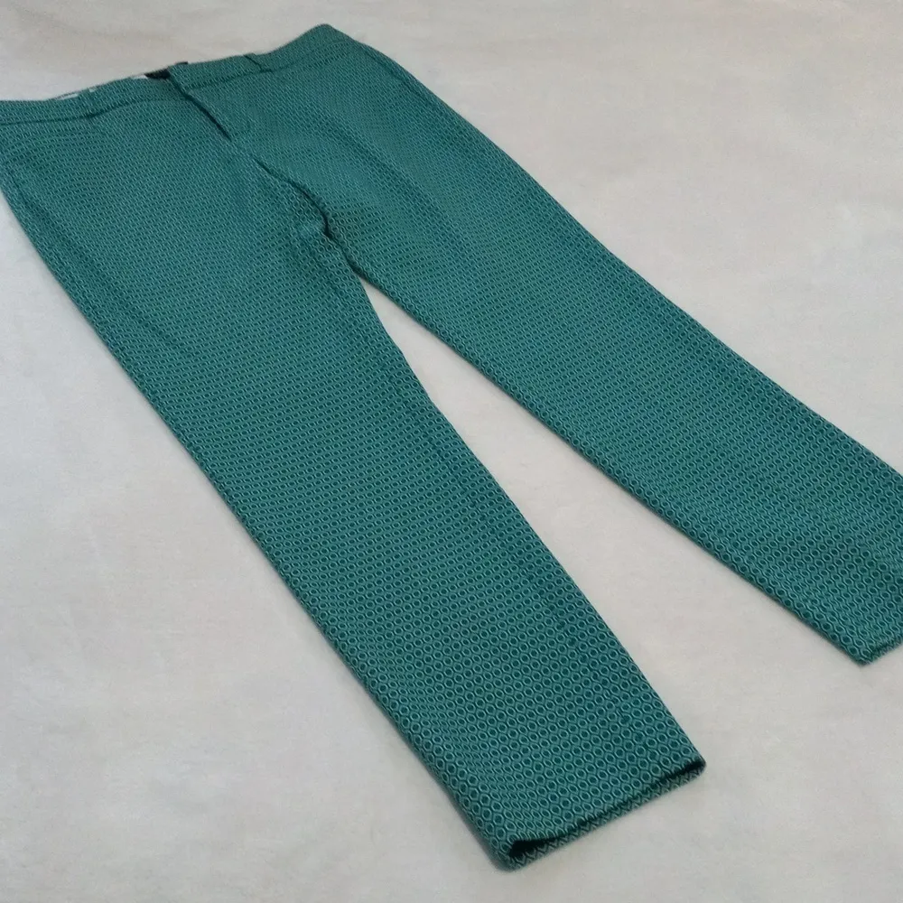 Banana Republic Sloan Kelly Green Geometric Print Woven Skinny Trouser Pants - Image 10