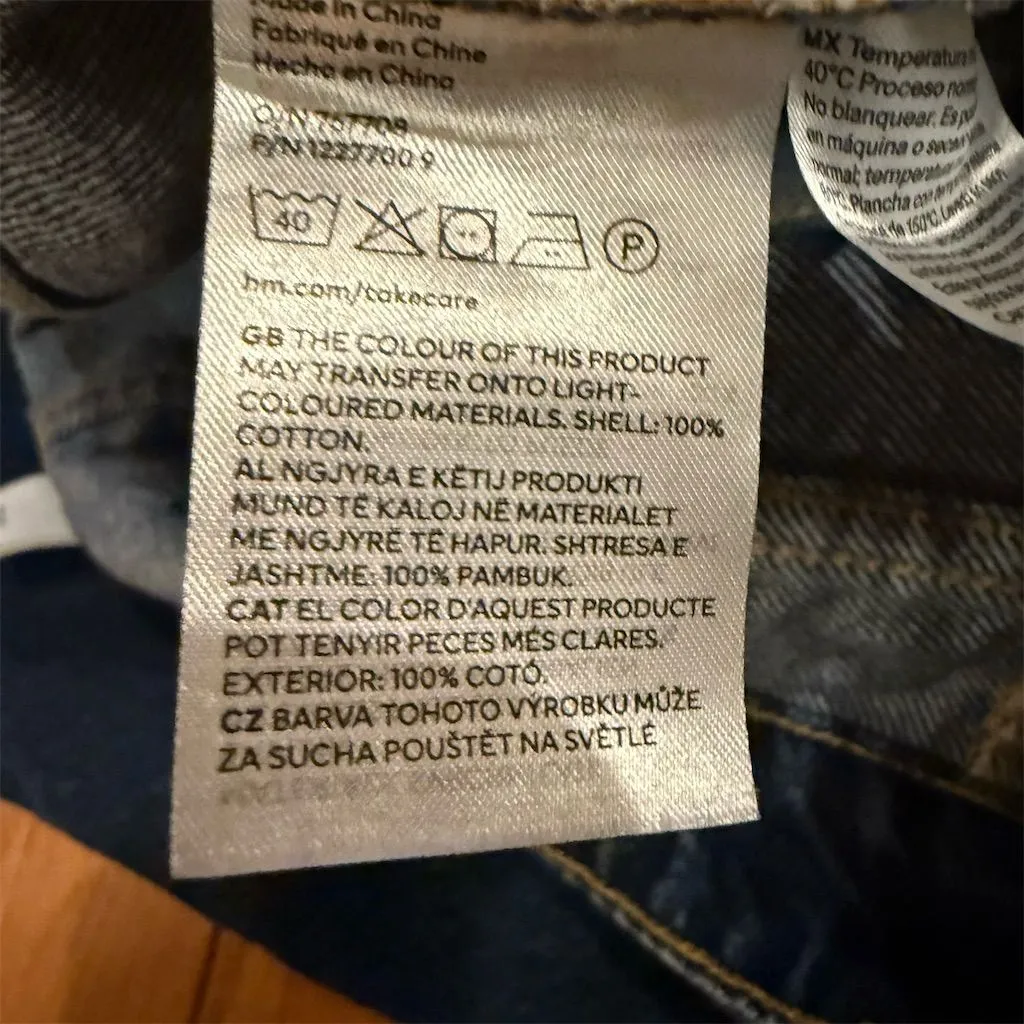 H&M Women's Size 10 Blue Denim Midi Skirt with Front Slit Casual - Image 7