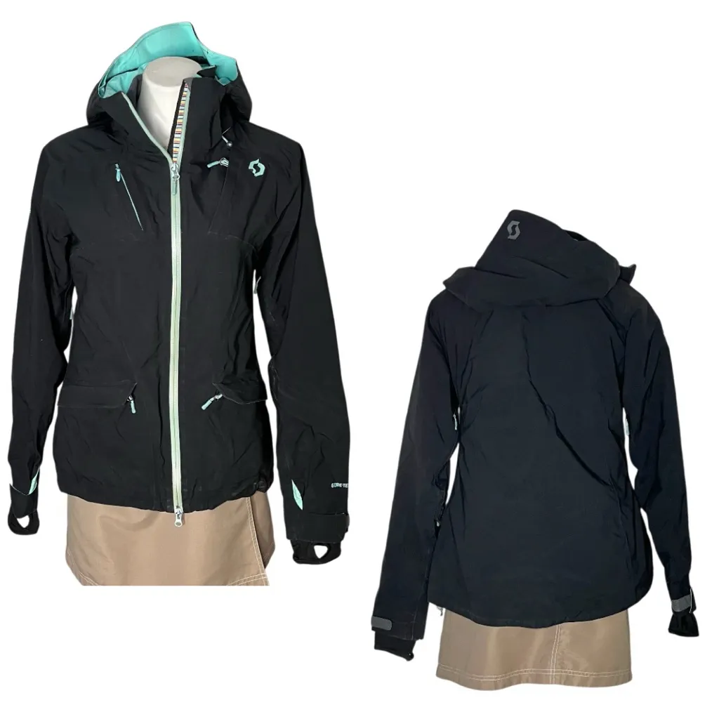 SCOTT SPORTS Black Winter Jacket Hood Gortex Insulated Womens Size 4 - Image 13