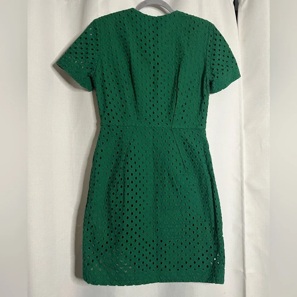Anthropologie & Other Stories Green Eyelet Short Sleeve Dress 6 - Image 3
