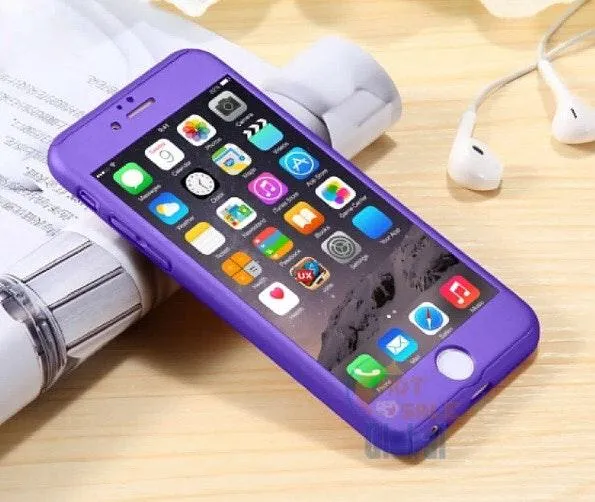 iPhone 8 Purple 360 Full Cover Shockproof Case With Screen Protector - Image 3