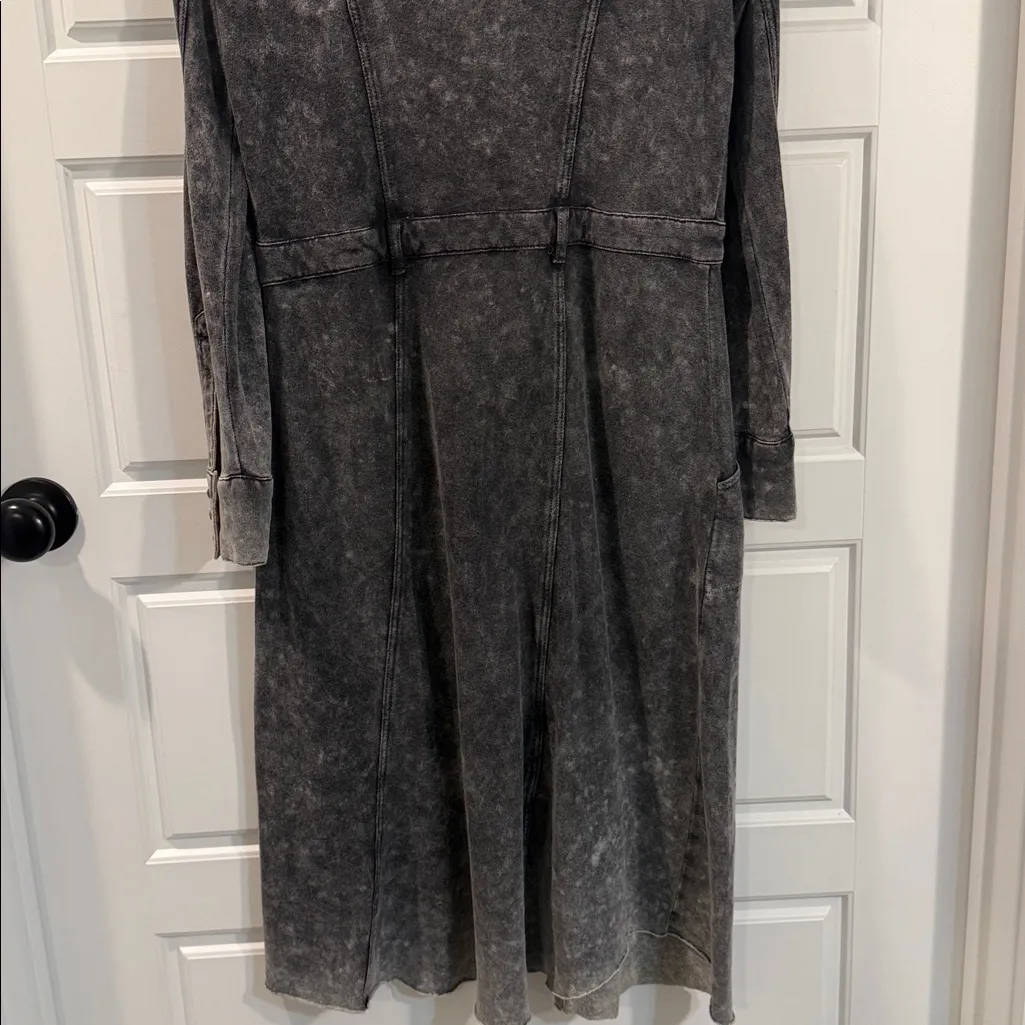 Midi aratta acid wash Harmony Trench dress small Gray - Image 7