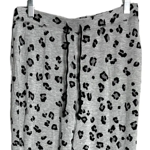 Tabitha Webb Pants Women Small Gray Black Cheetah Print‎ Sleepwear Lounge Jogger - Image 3