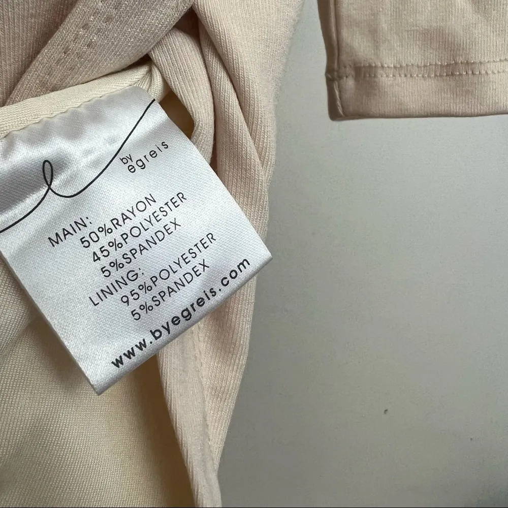 By Egreis NWT Audrina Cream Fit Flare Long Sleeve Midi Dress Small - Image 13