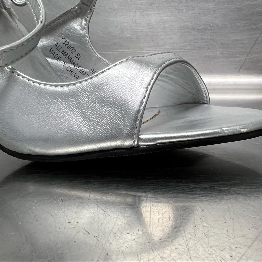 Venus Silver High Heel Sandals - NWOT.  Scuff and Scratch Mark. Refer to Photos. - Image 13