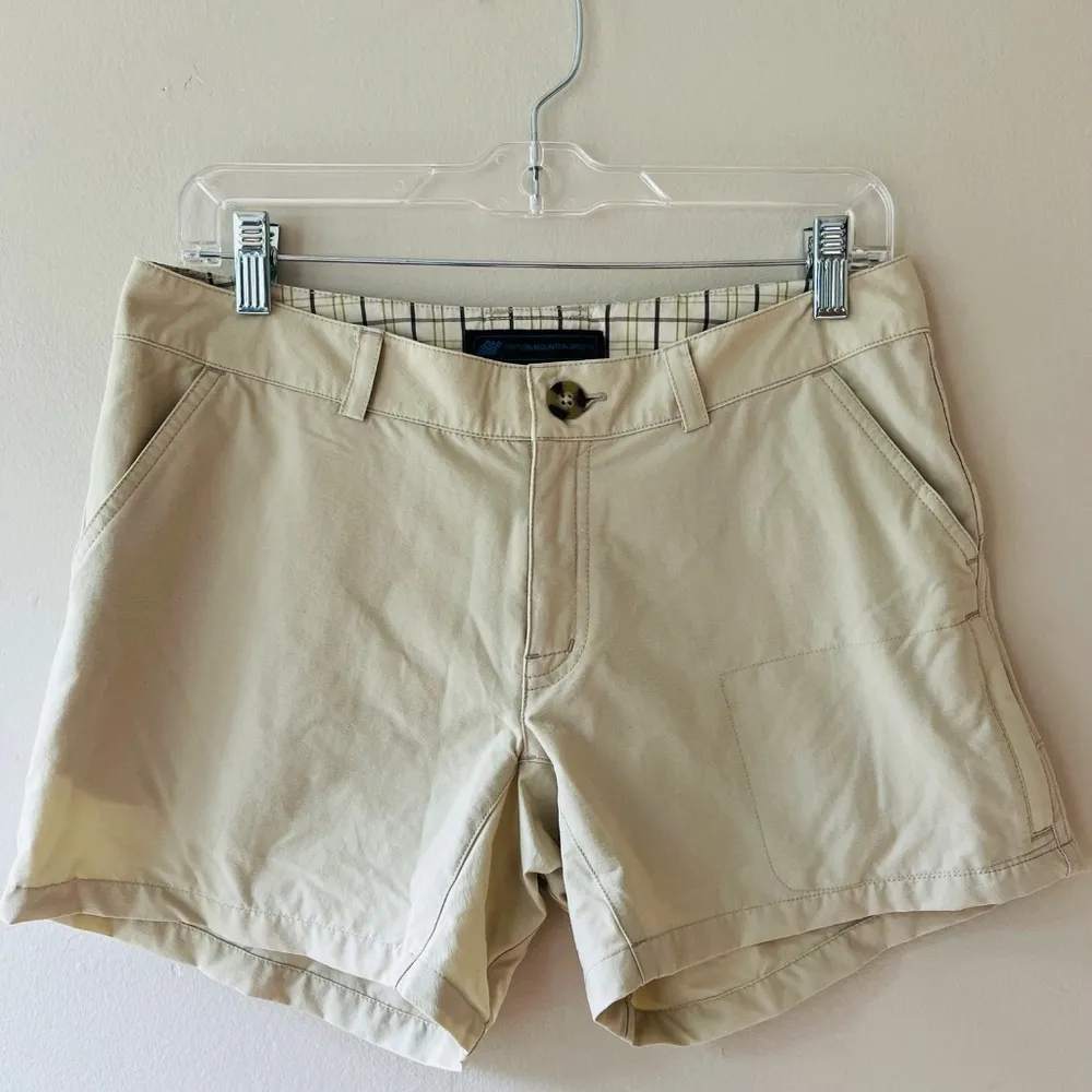 EMS Hiking Shorts Sz 6 Women Beige Stretch Nylon‎ 5 Pocket Stretch Low Waist - Image 4