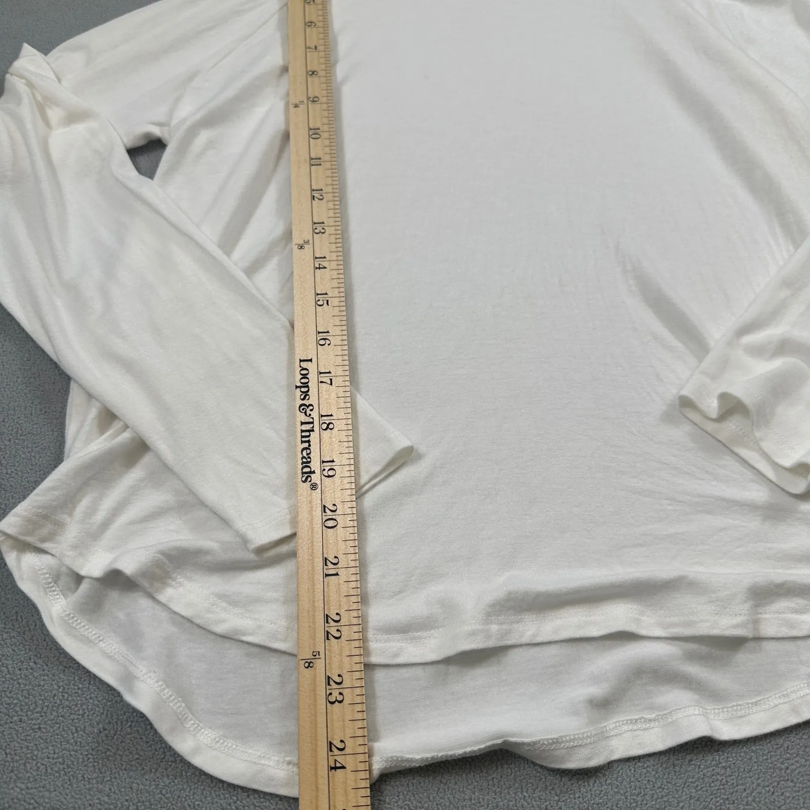 NWOT Raggs II Riches White Cowl Neck L Womens Long Sleeve Top Lightweight String - Image 4