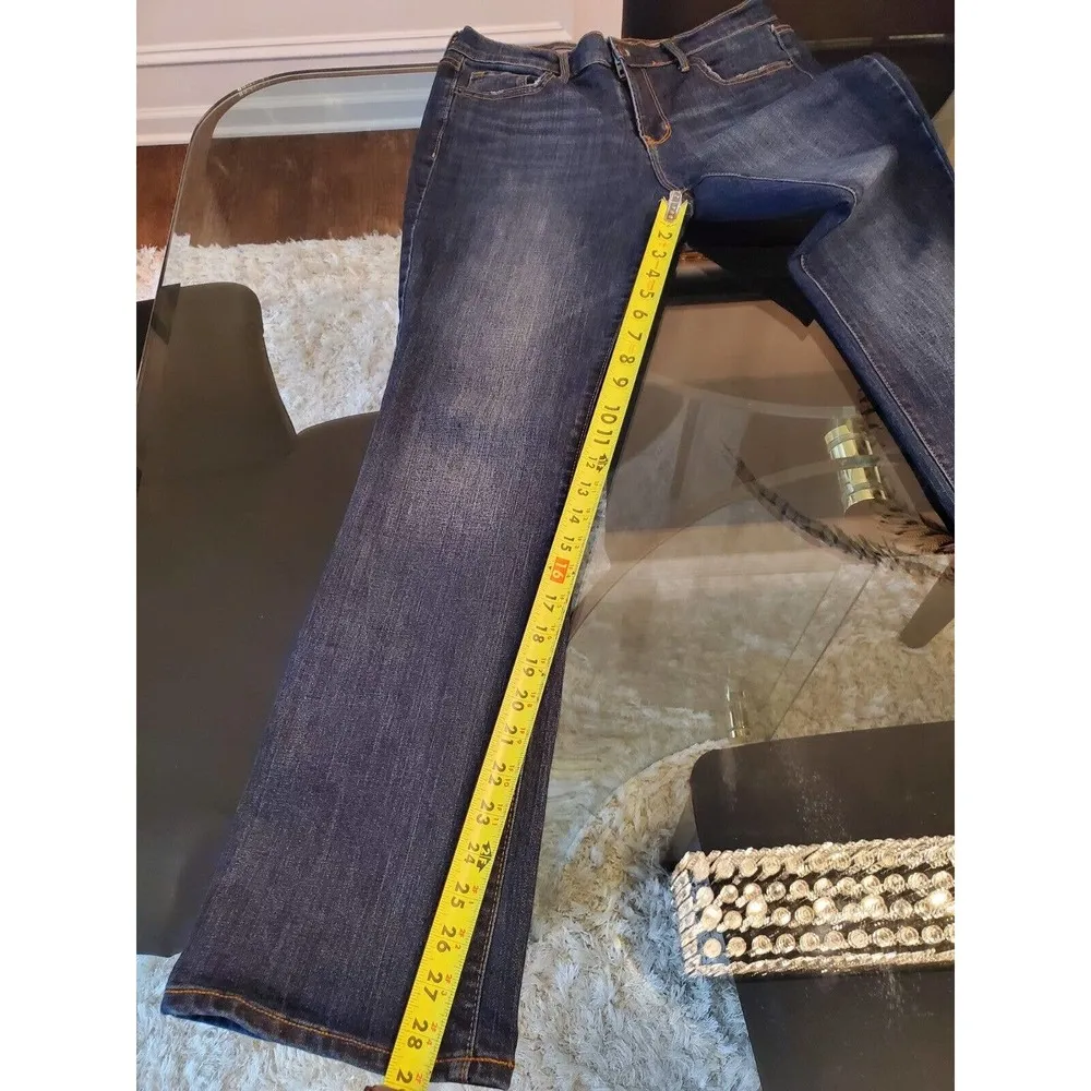 Old Navy Women's Blue Denim Cotton Mid Rise Curvy Bootcut Jeans Pants 8 Short - Image 12