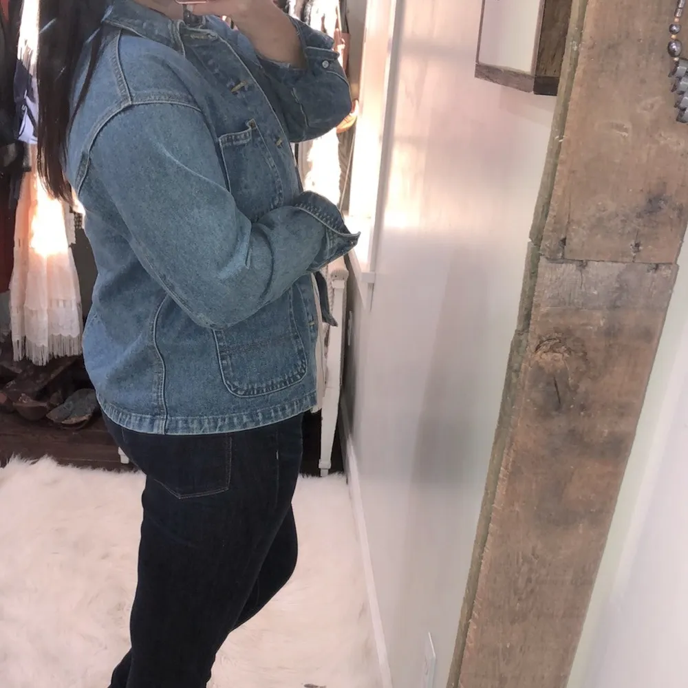 Vintage 70’s blue denim jean jacket size medium - Image 4