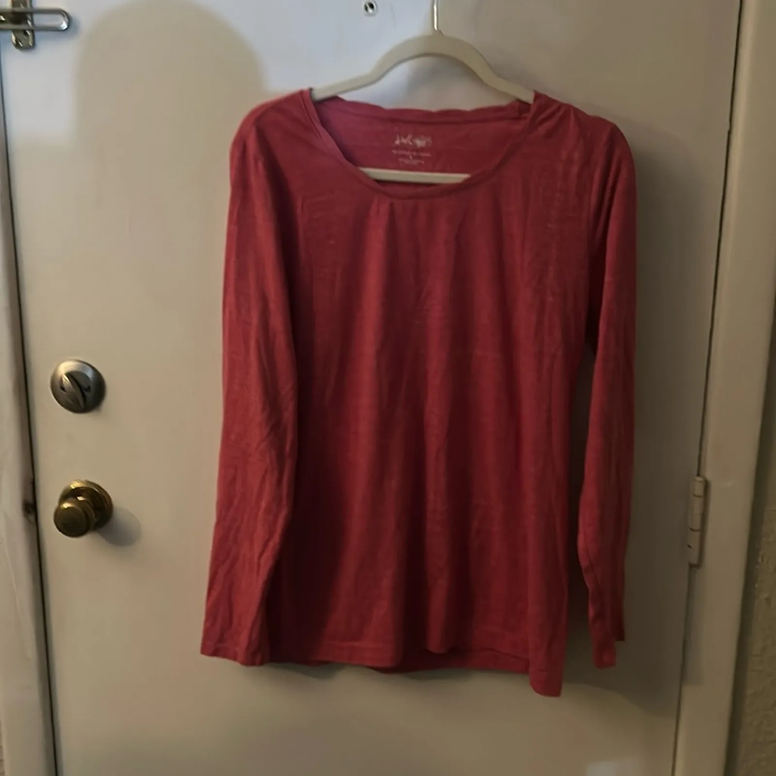 Lord & Taylor Pink/White Long Sleeve Tee Shirt L Soft Casual Classic Preppy Pink Size L - Image 3