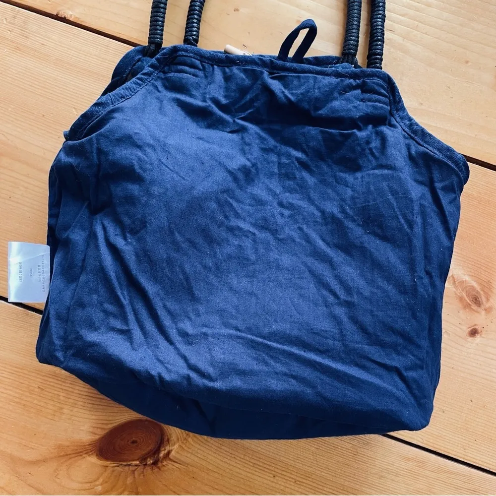 Handmade Japanese Patchwork Tote Bag 100% Cotton Navy Blue - Image 11