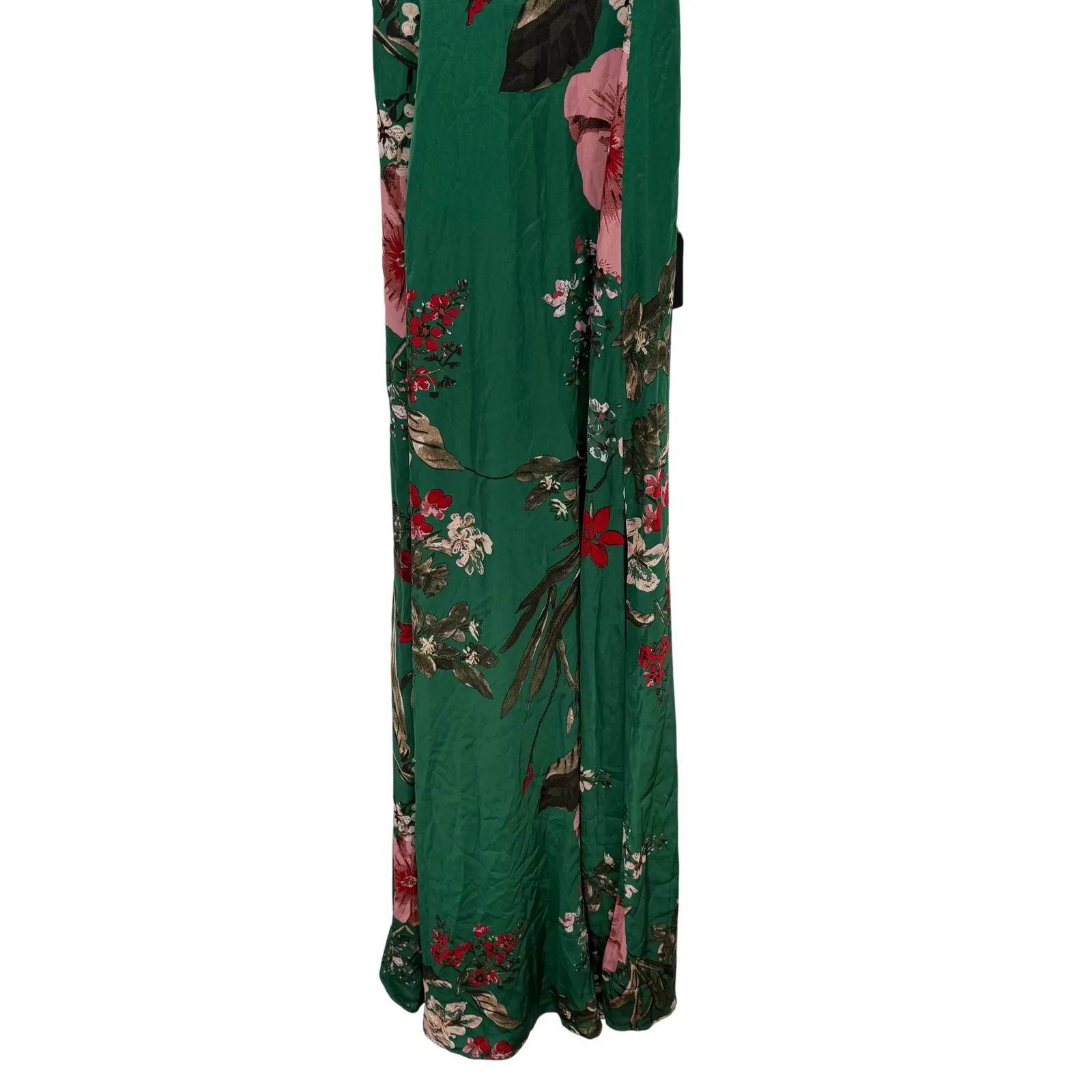 Lulus Still The One Emerald Green Floral Print Satin Maxi Dress Size S - Image 6