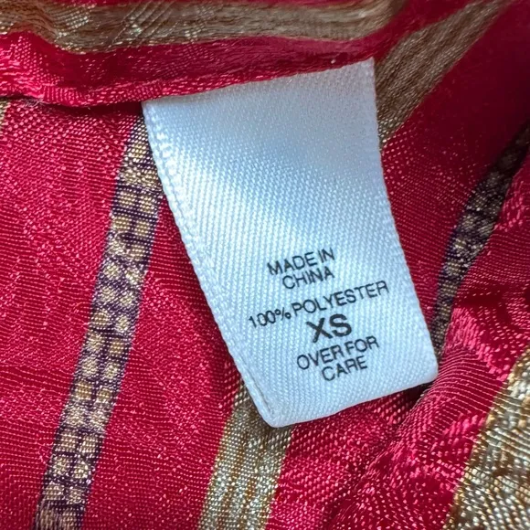 Victorias Secret Button‎ Down Sleep Shirt Red & Gold Womens size XS - Image 6