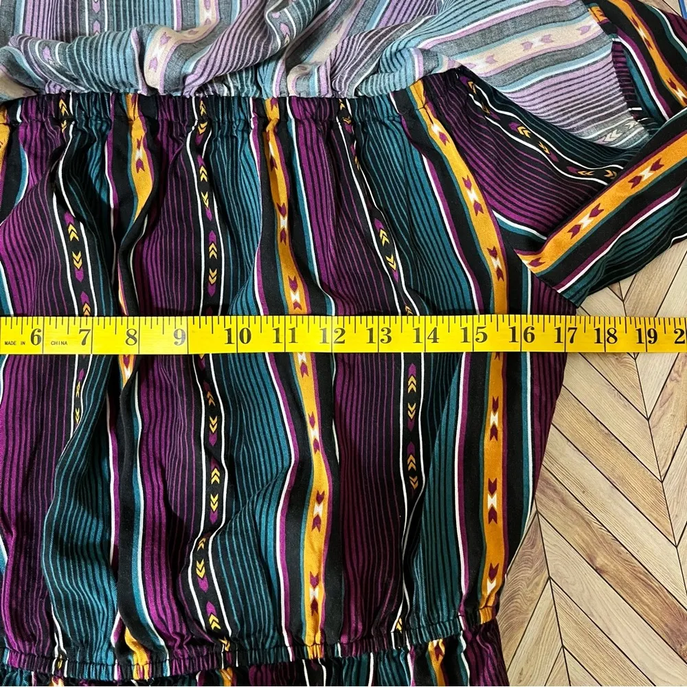 Wrangler Retro Hi‎ Low Ruffle Dress Western Aztec Country Size Medium Purple - Image 7