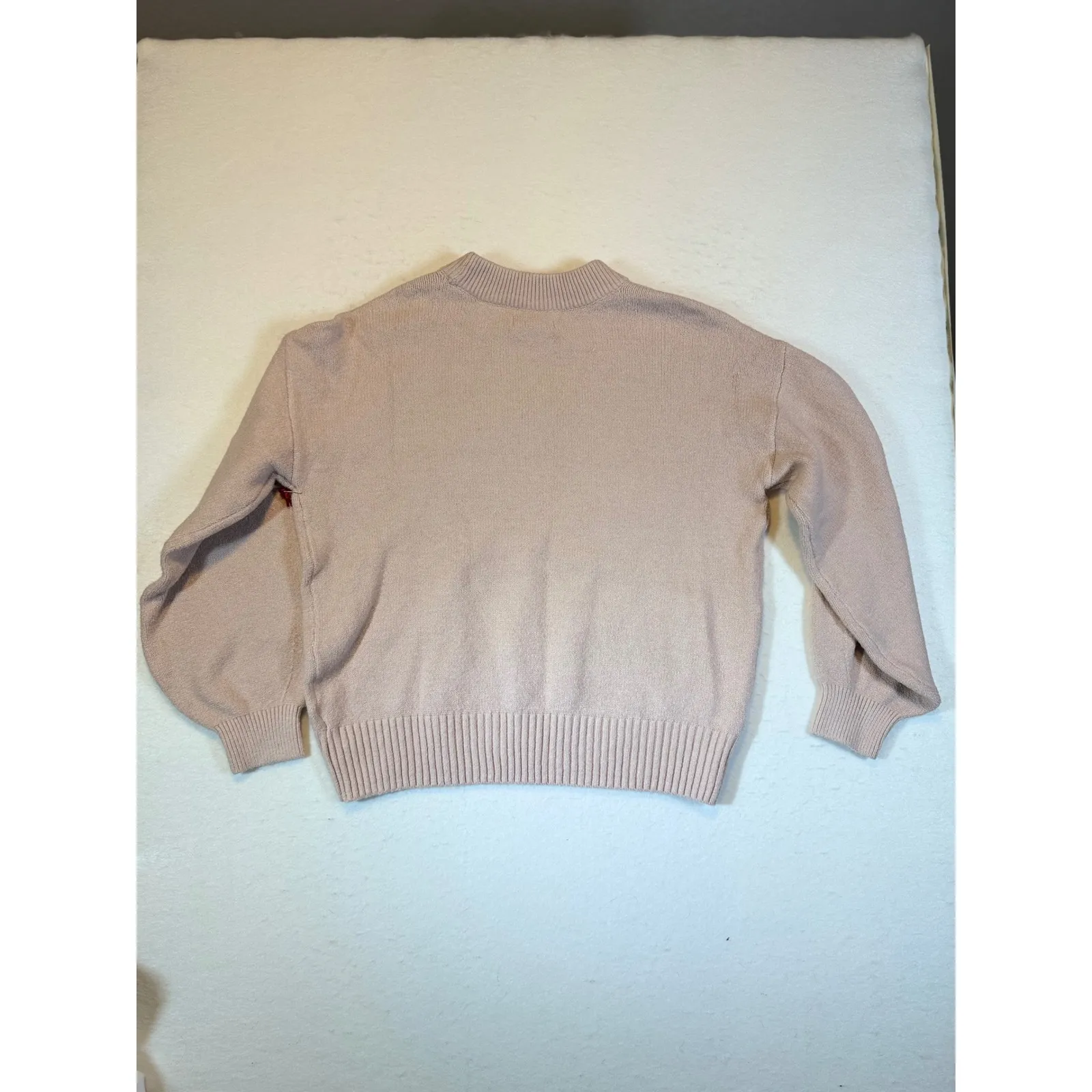 Jennifer Lopez Women's Rhinestone Embellished Mock Neck Balloon Sleeve Sweater L - Image 2