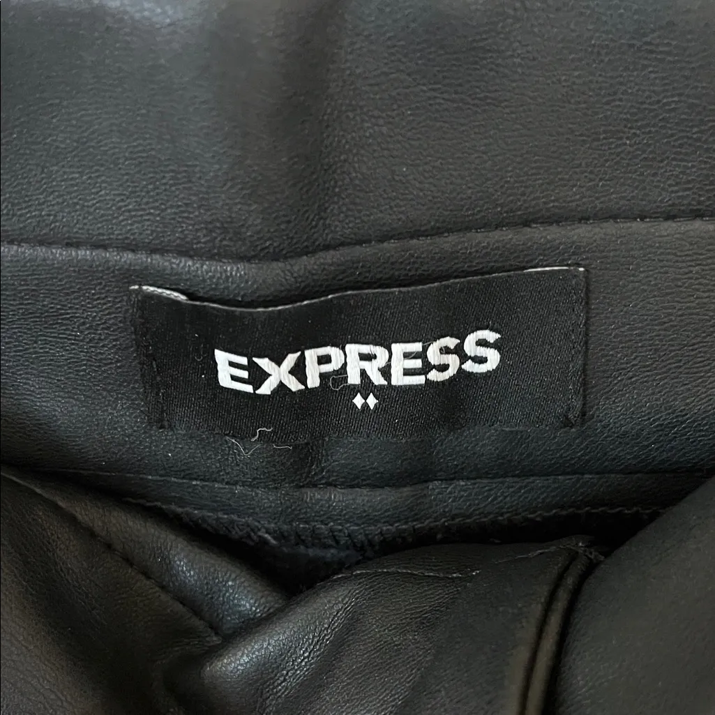Express Black Leather Pants - Image 2