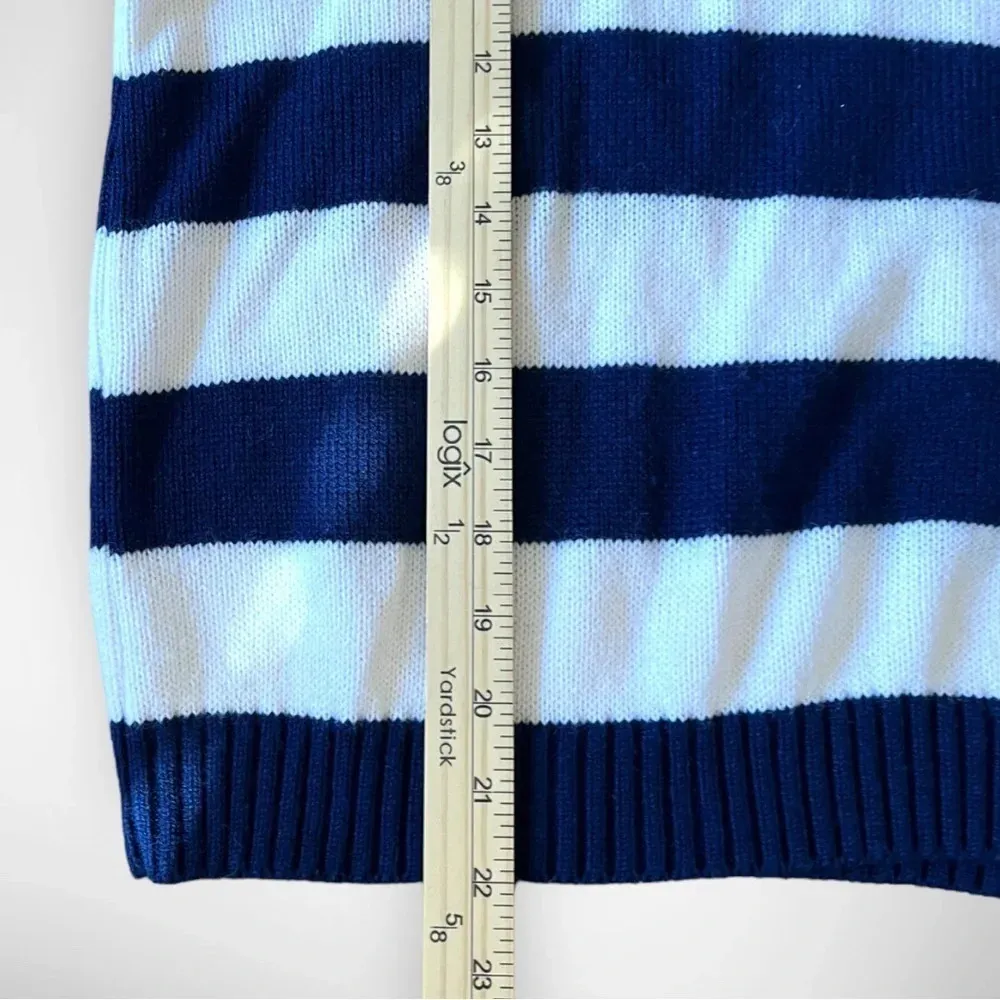 MATTHEW & DAVID Vintage White And Navy Striped Sweater With Collar | EUC Size undefined - Image 6