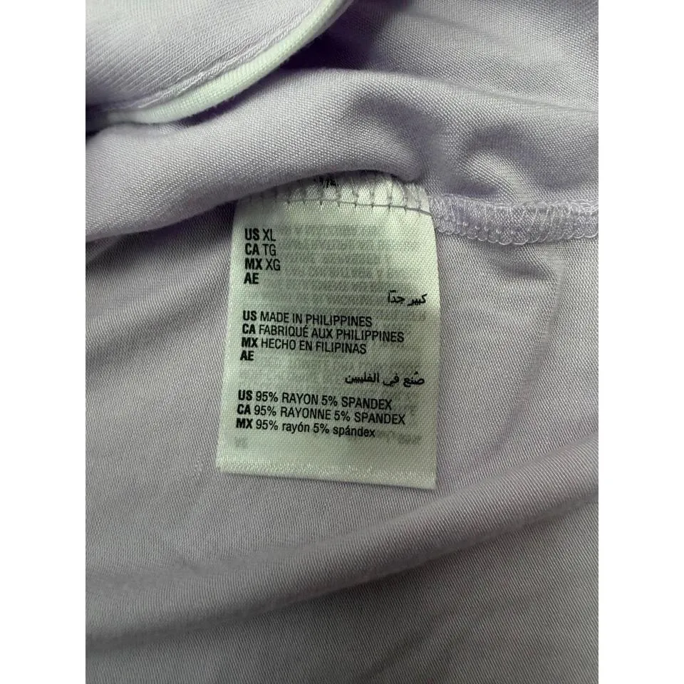Maison Jules Lavender Sleep Shirt Nightgown Button Front Women XL - Image 5