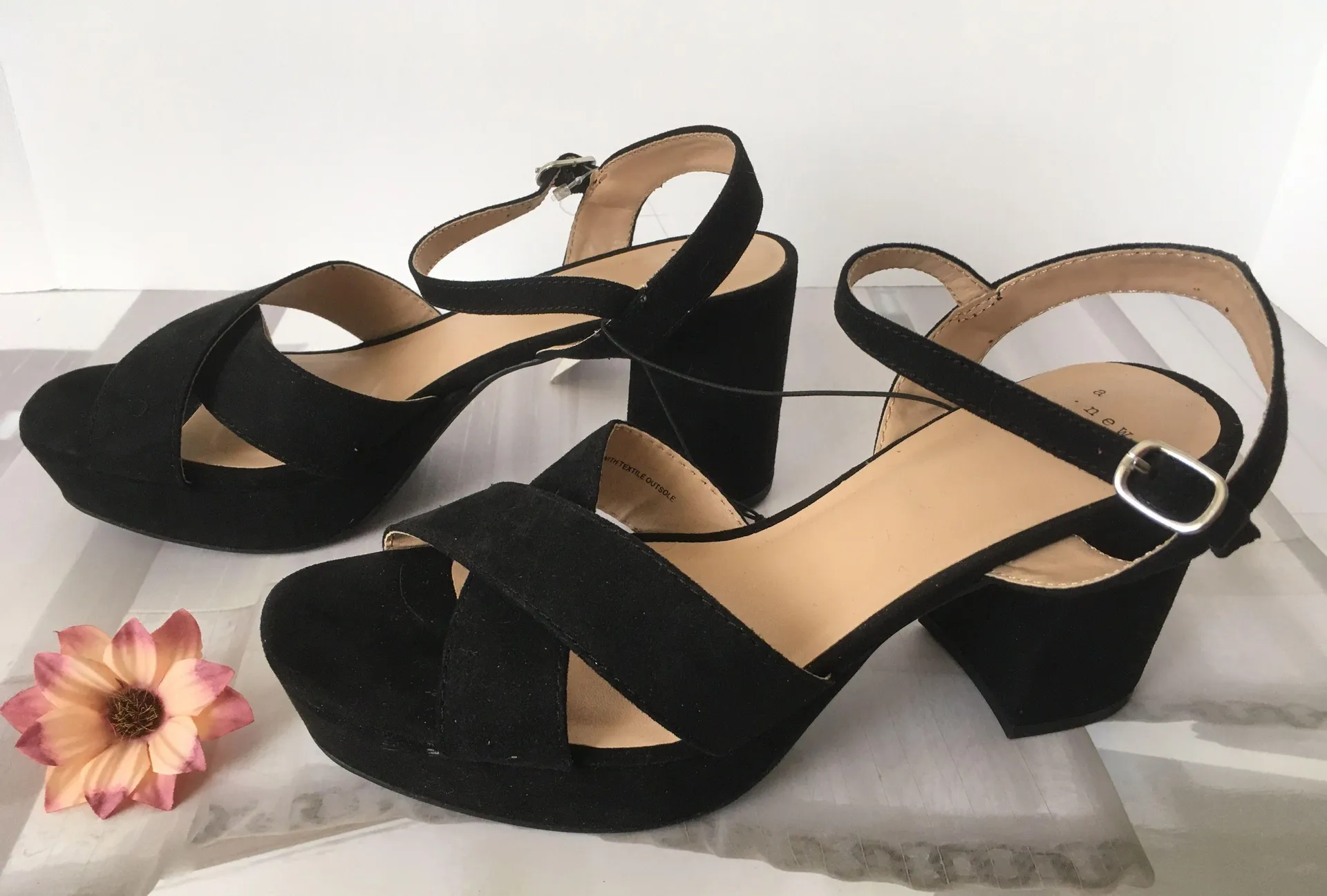 Black Suede Heels, Size 7 - Image 2