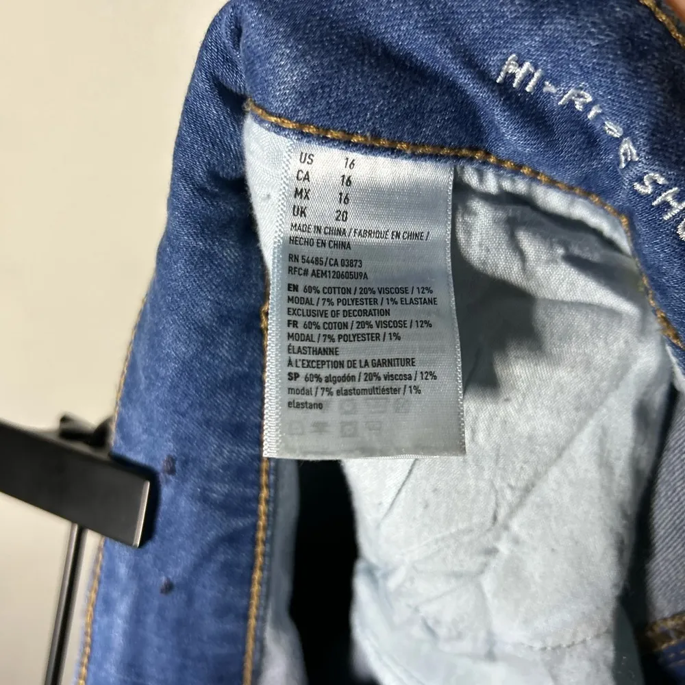 American Eagle Hi-Rise Shortie Jean Shorts Size 16 - Image 5