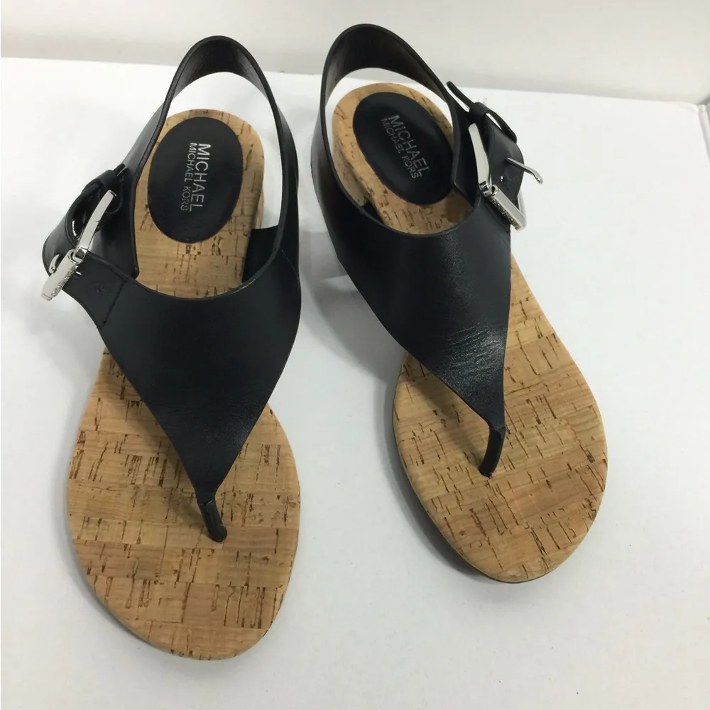 Michael Michael Kore London Thong Black Sandals Size 5.5 - Image 7