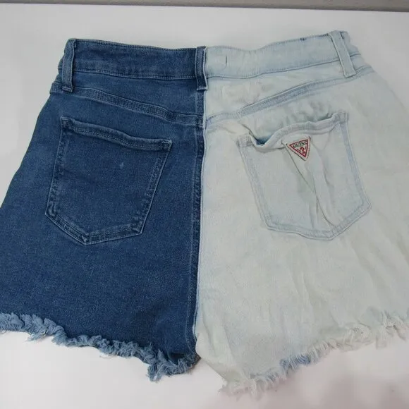 Guess Shorts Womens 29 Denim Two Tone Distress Y2K Preppy Grunge American - Image 2