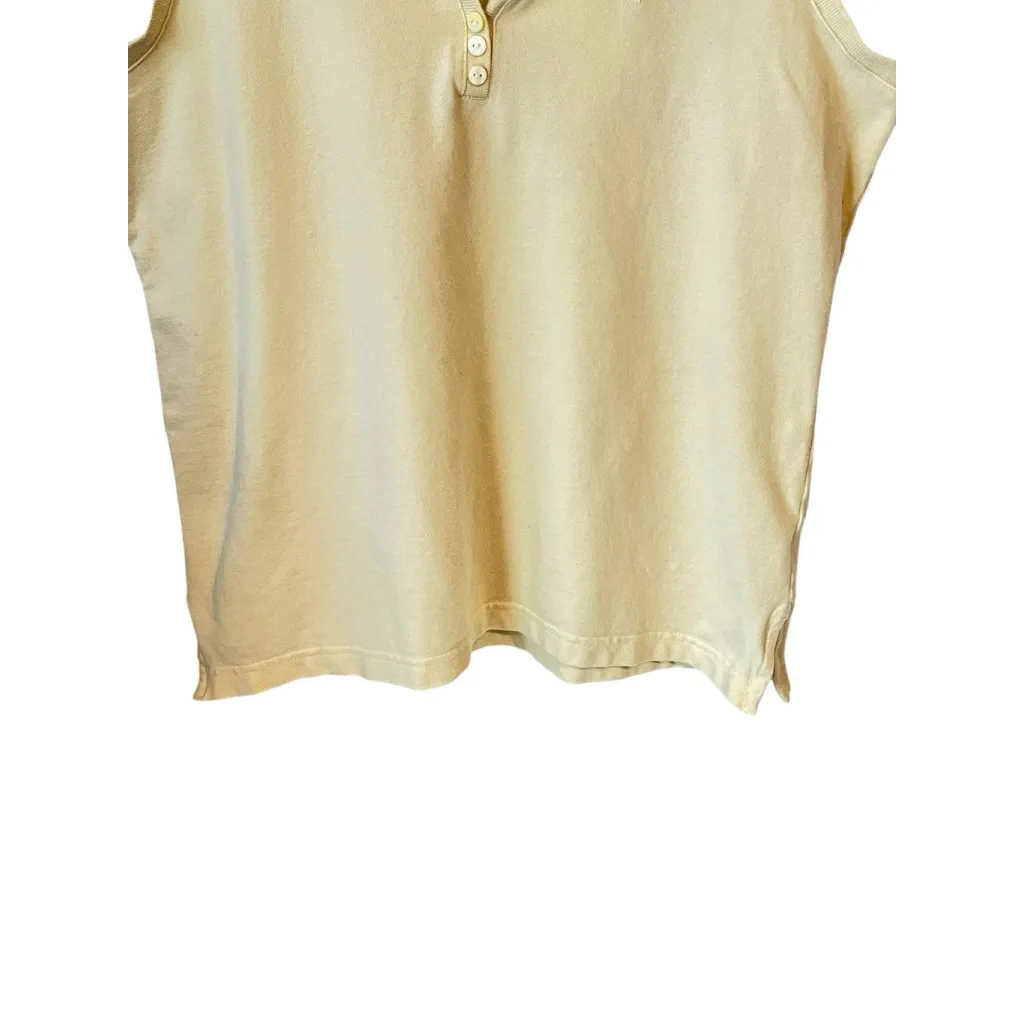 Browning Sleeveless Top Womens L Yellow V Neck Button Collared Tank Shirt NWT - Image 5
