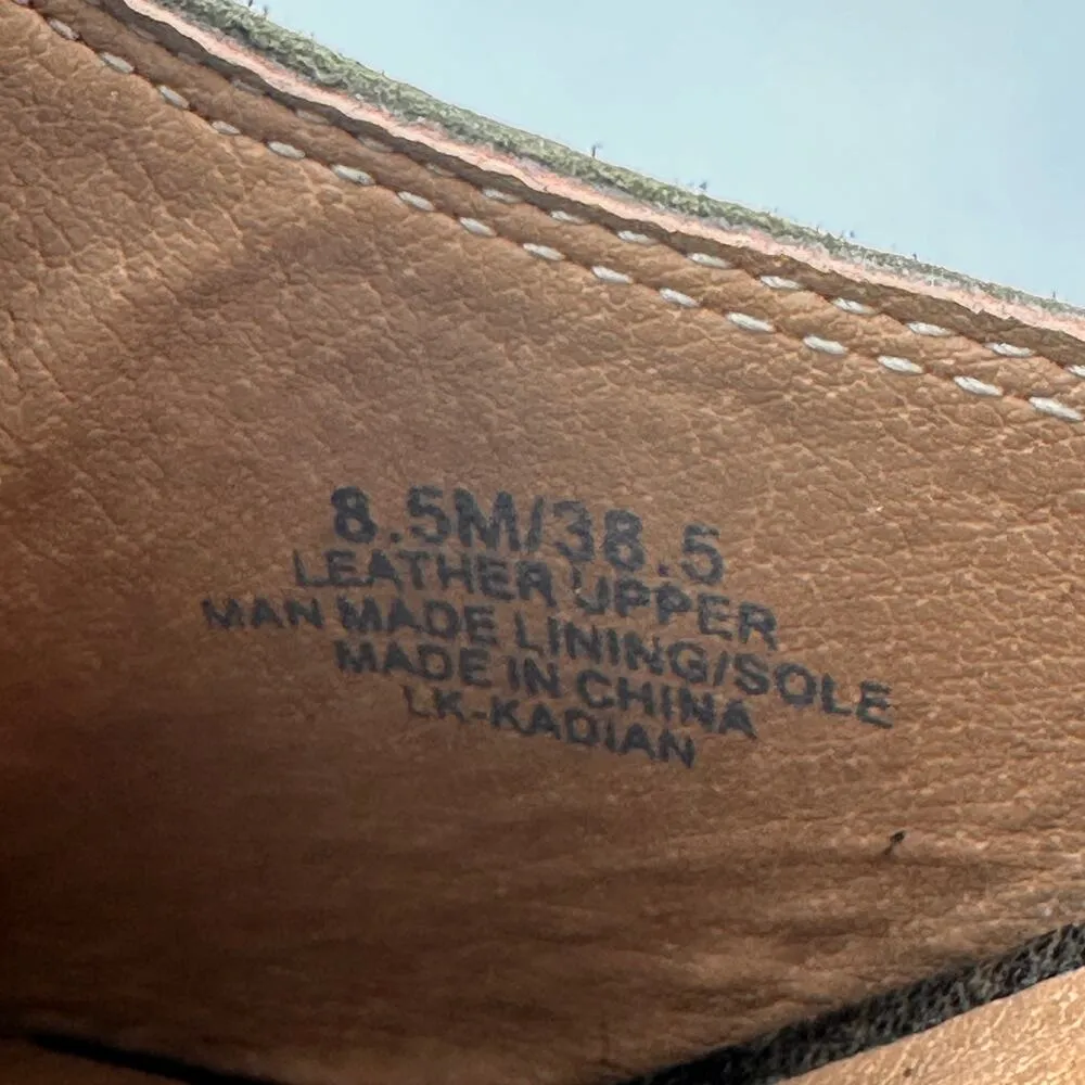 Lucky Brand Green Leather Kadian Block Heel Sandals Size 8.5 - Image 3