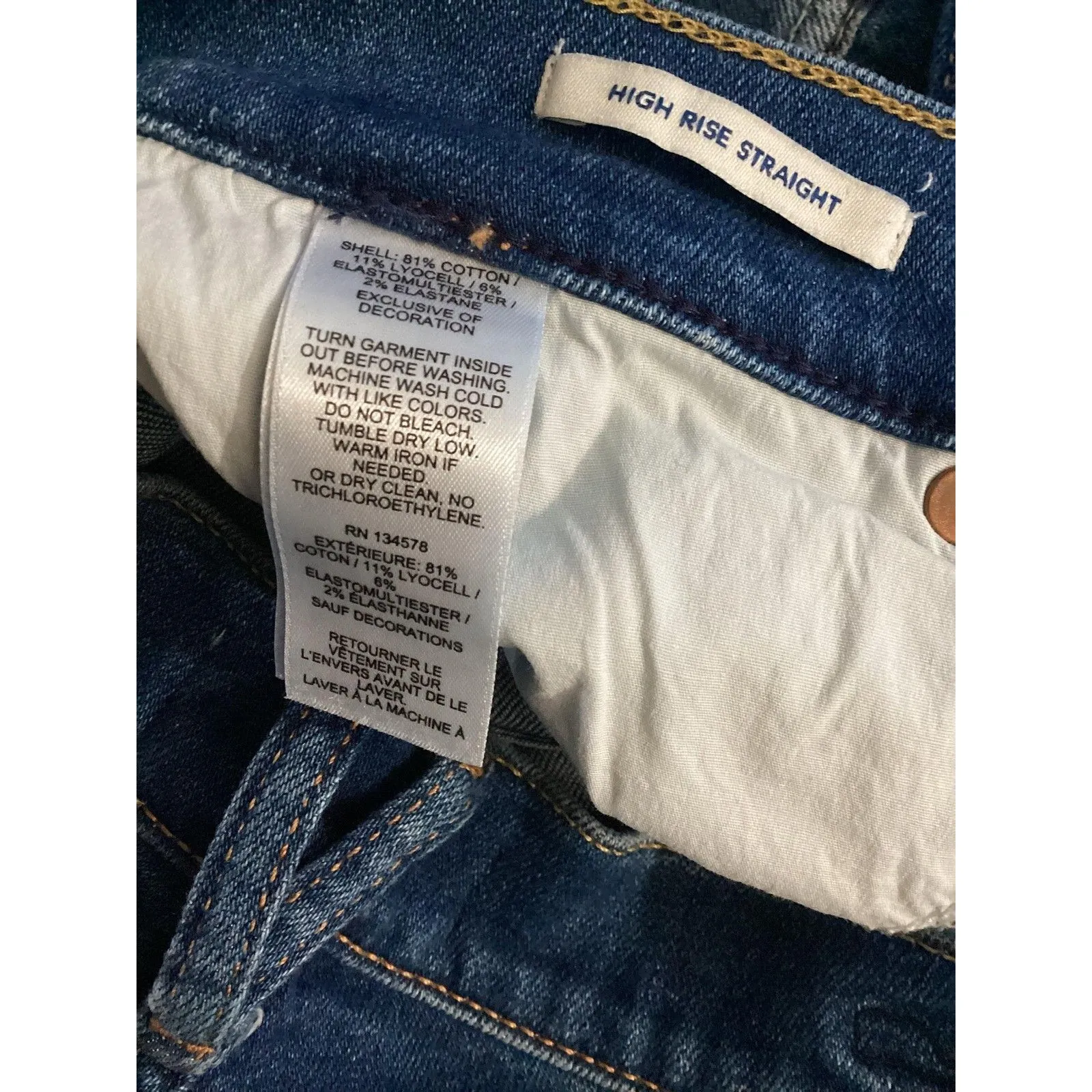 Vineyard Vines Jeans Womens 26 Blue High Rise Straight Stretch Denim Pants - Image 6