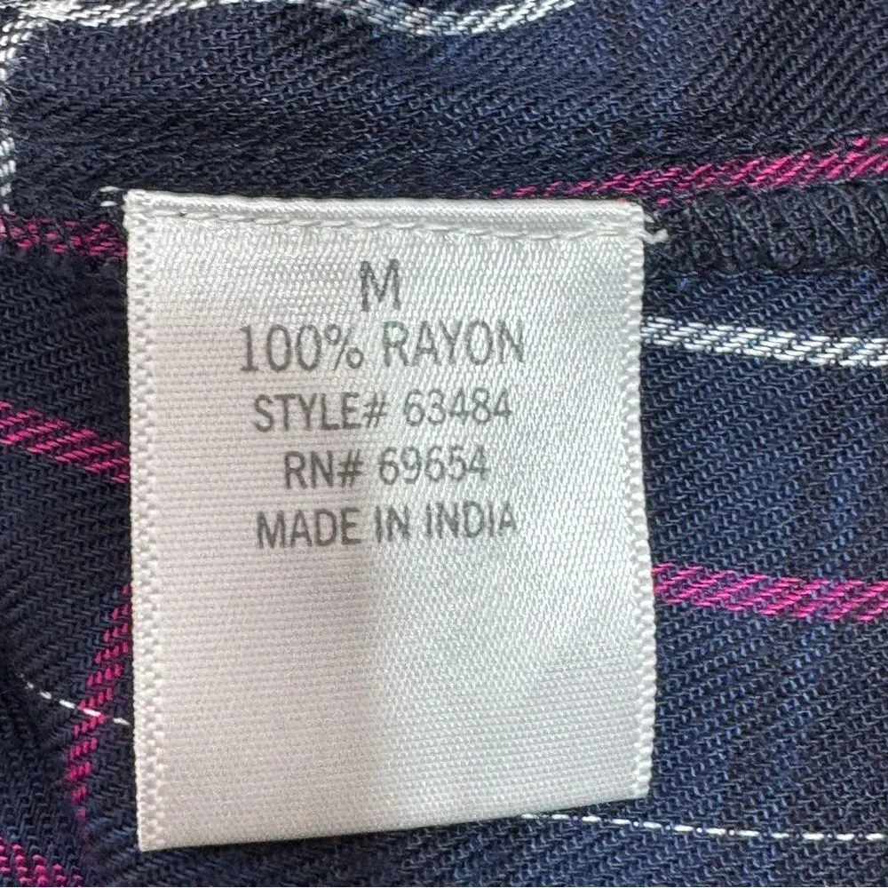 Harper Rayon Plaid‎ Long Sleeve Button Up Shirt Blue Pink
Medium - Image 9