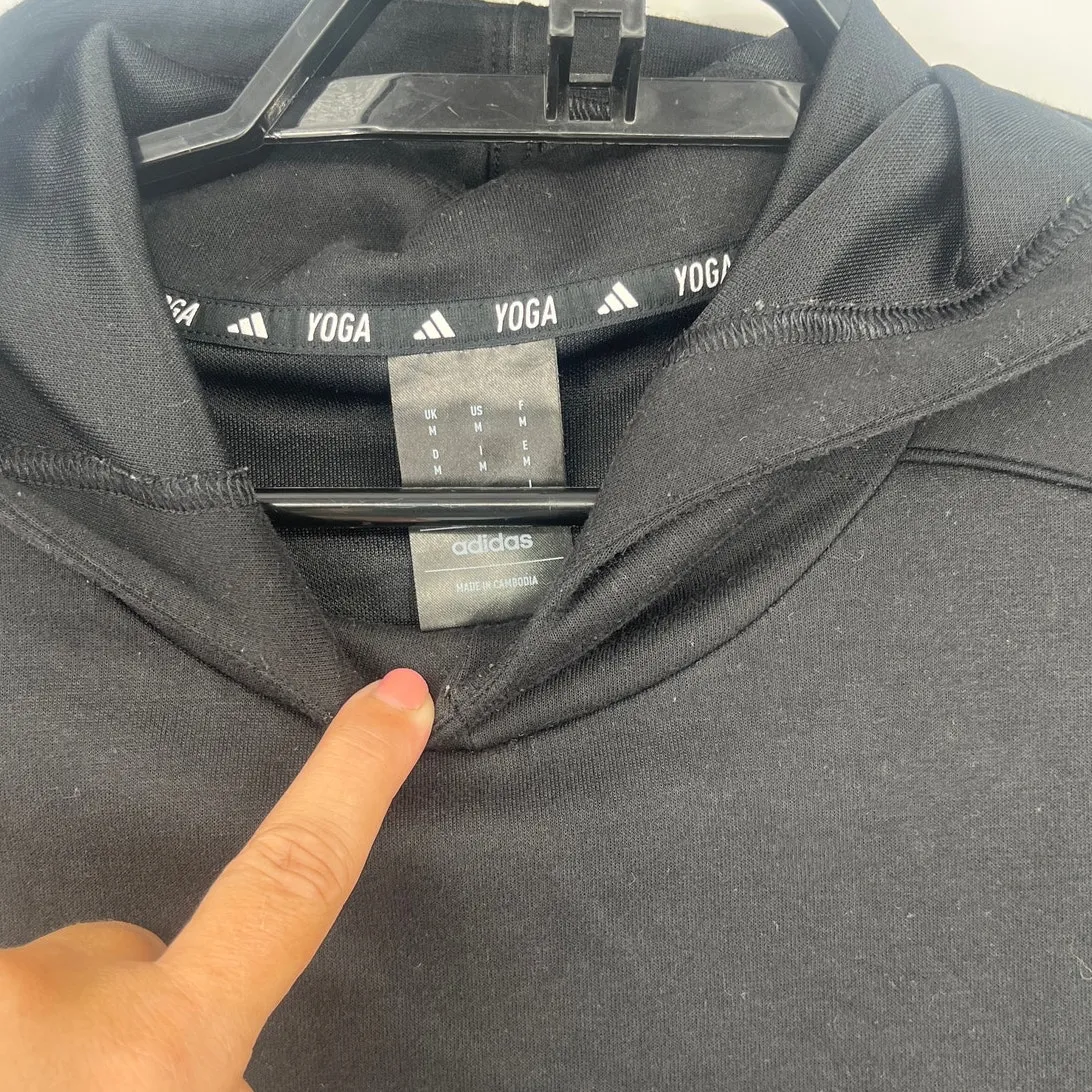 Adidas Yoga Energized Souls Womens Hoodie Sz M Black Y2K Rainbow Graphic Street - Image 3