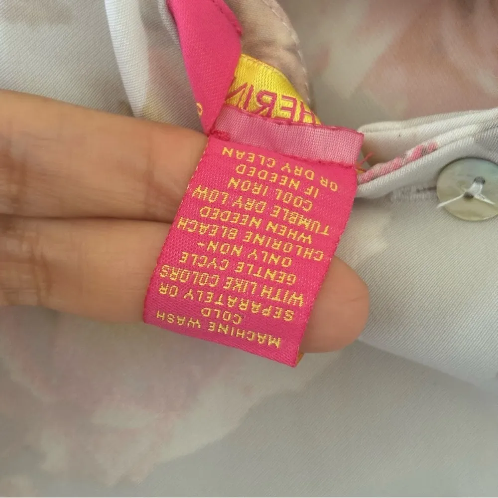 Catherine Malandrino Button Down Back Bell Sleeve Floral Print Blouse Size M - Image 7