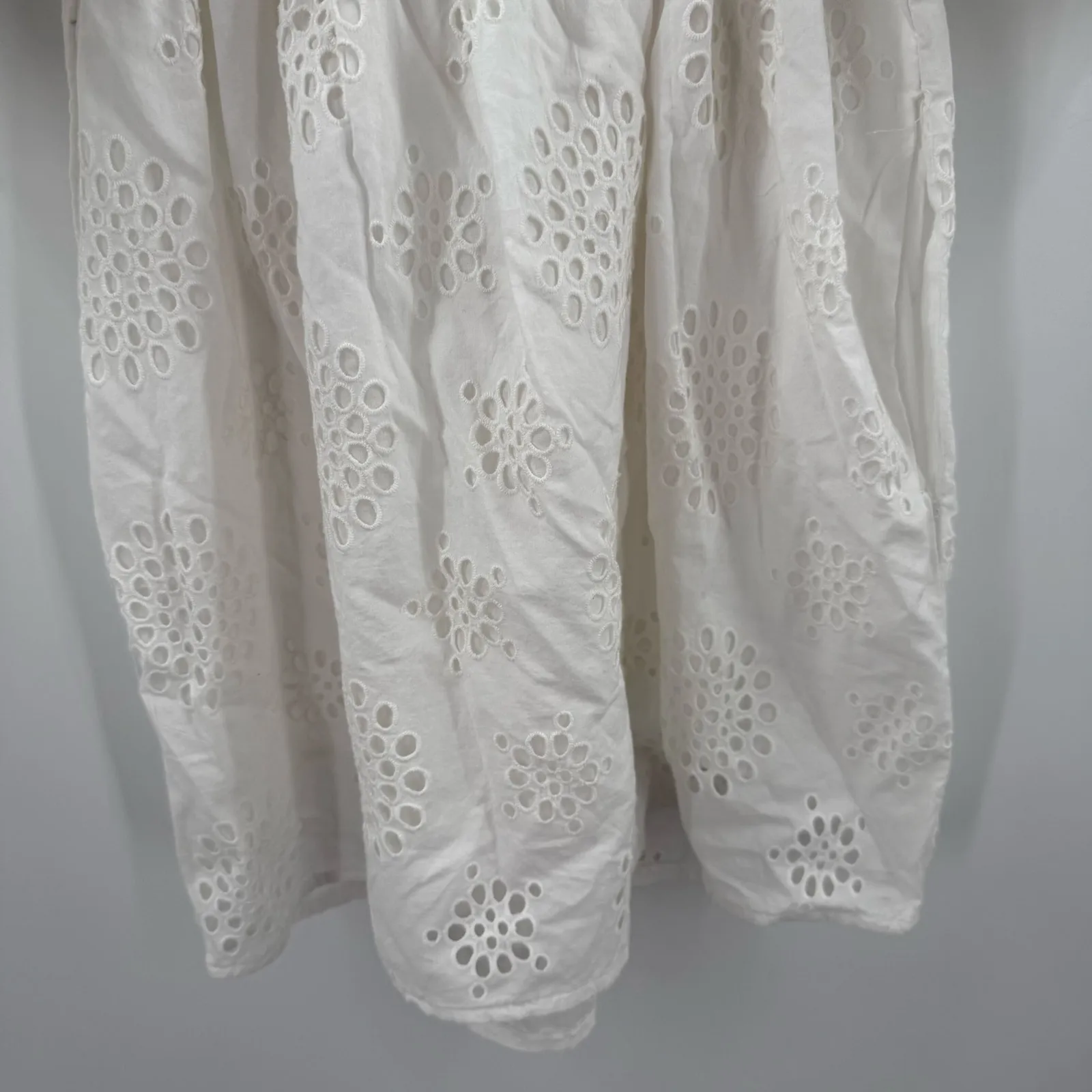 Michael Stars Dress SZ Extra Small New Alessandra Mini Eyelet White Cotton NWOT - Image 10
