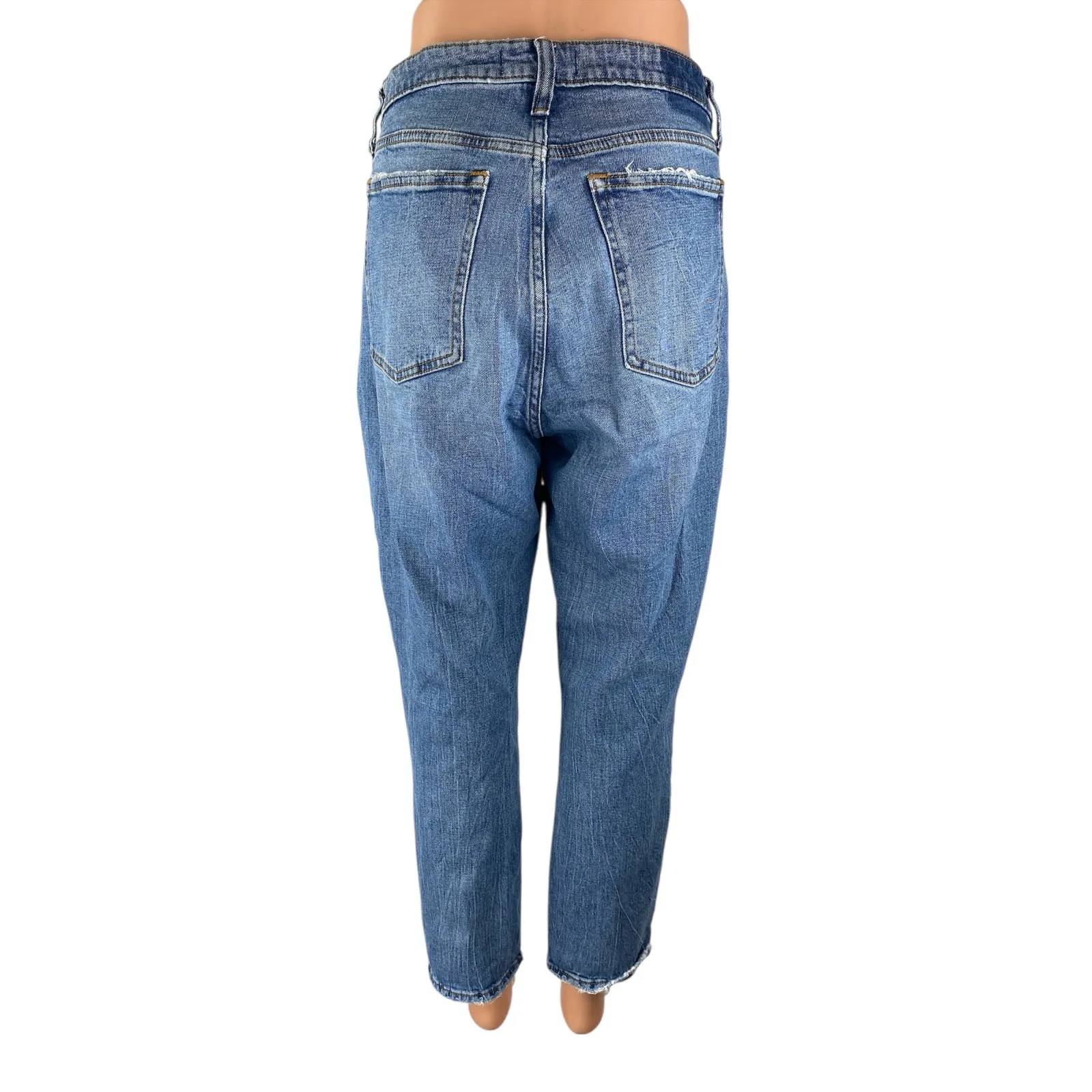 Abercrombie & Fitch High Waisted Distressed Skinny Leg Denim Jeans Pants Size 32 - Image 2