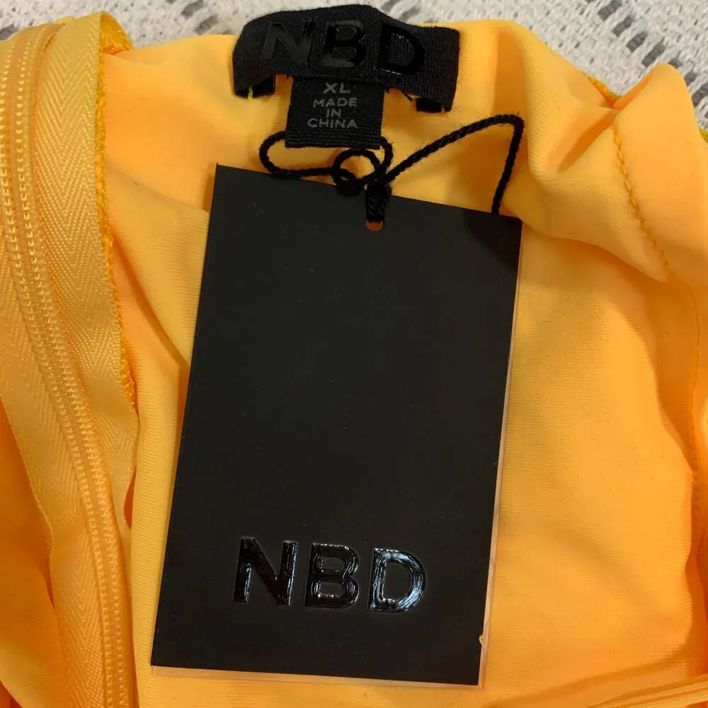 NBD Marilyn Ruffle Lace Corset Back Mini Dress in Yellow Romantic Wedding Guest - Image 8