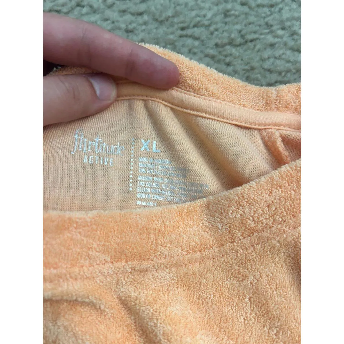 Ab14 Comfy plush top shirt xl sport crop top oversize Orange - Image 2