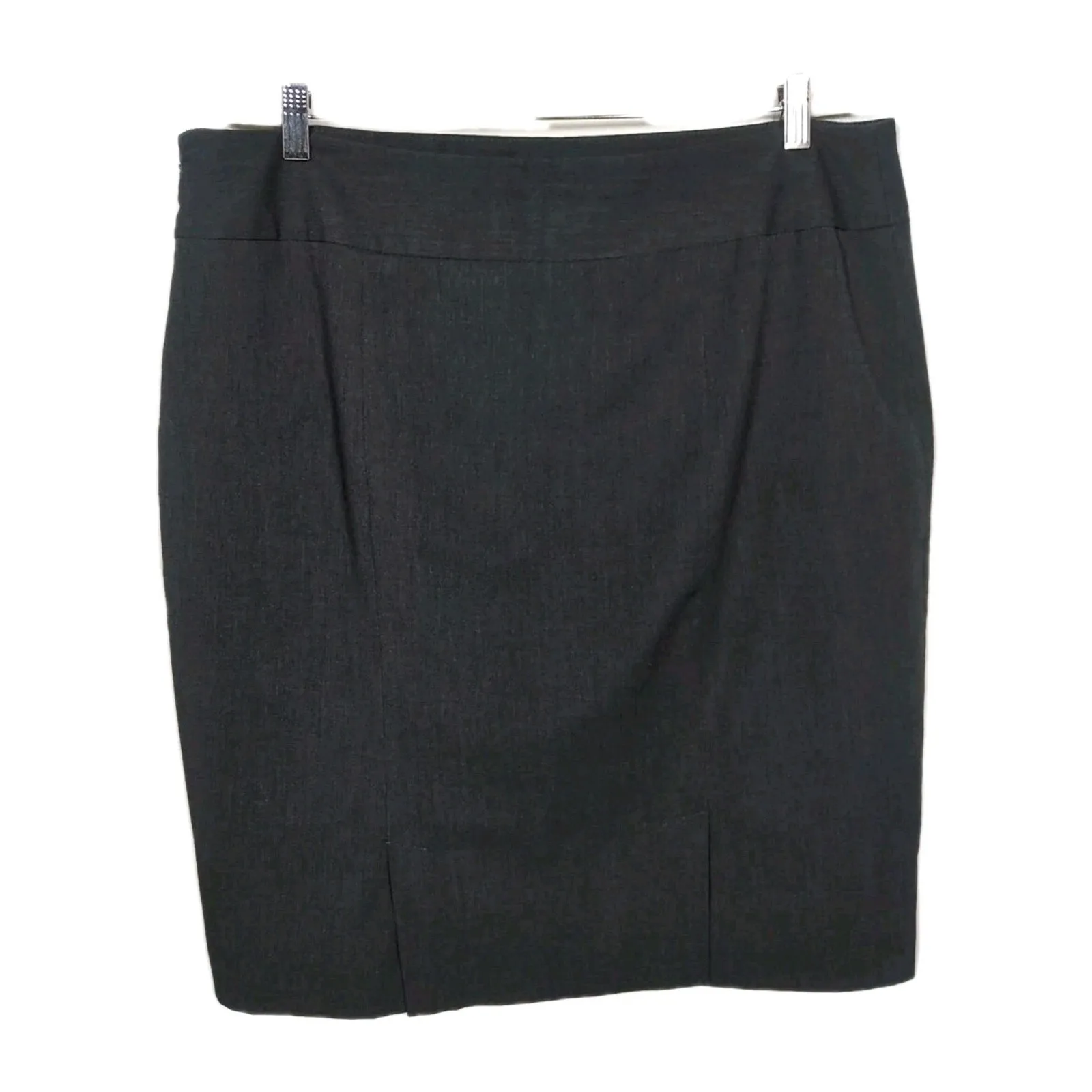 LIZ CLAIBORNE Dark Grey Pencil Skirt Fully Lined Side Zip Back Slits Women's 16 - Image 2