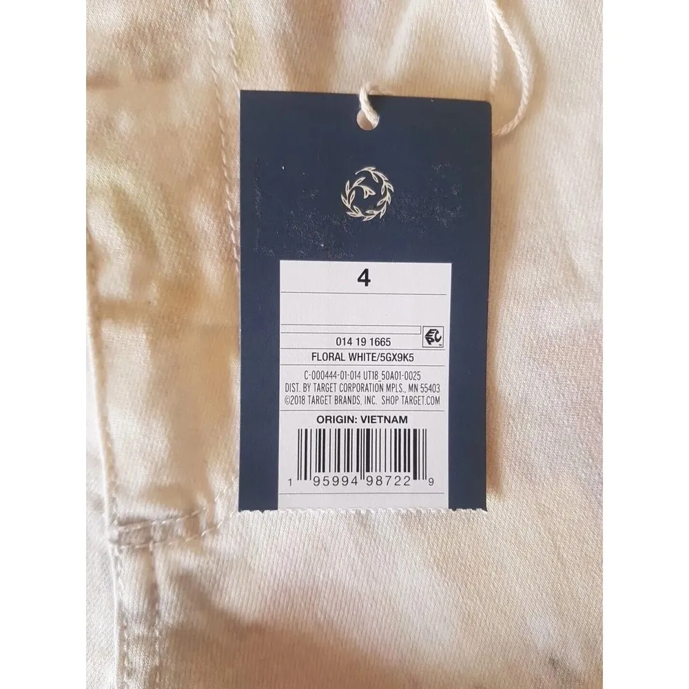 A New Day Womens Shorts Sz 4 Floral Print White High Rise Midi Smooth Sculpts - Image 10