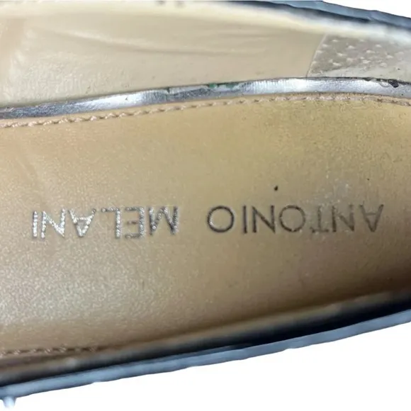 Antonio Melani Black Studded Ballet Flats‎ Loafers Suede Leather Women Size 8 - Image 9